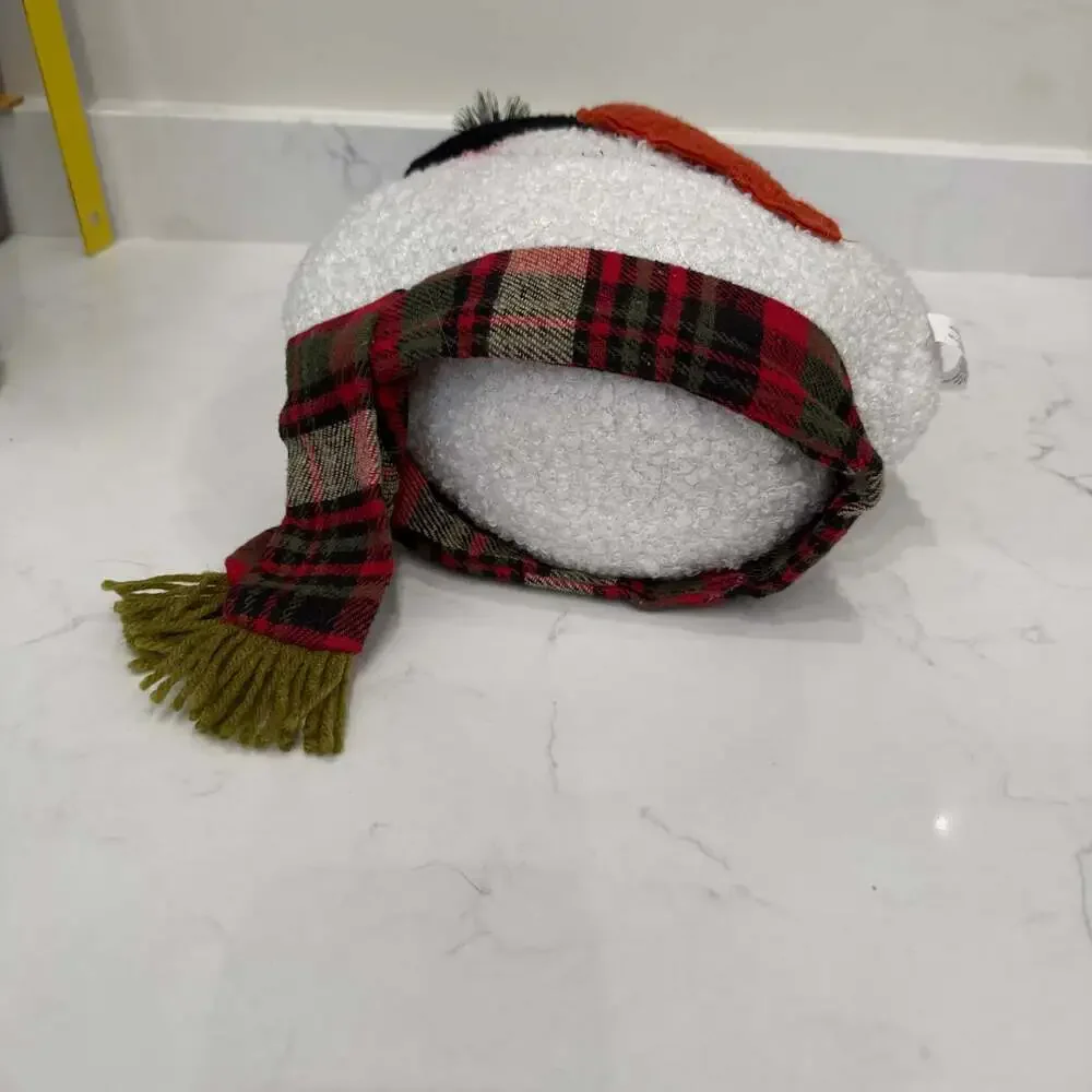 Adorable stuffed snowman w/ top hat